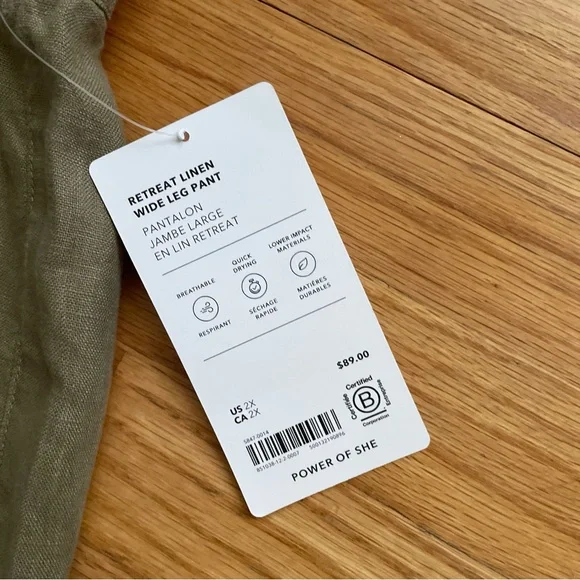 Athleta PLUS 2X Retreat Linen High Rise Wide Leg Pant - Picture 3 of 5